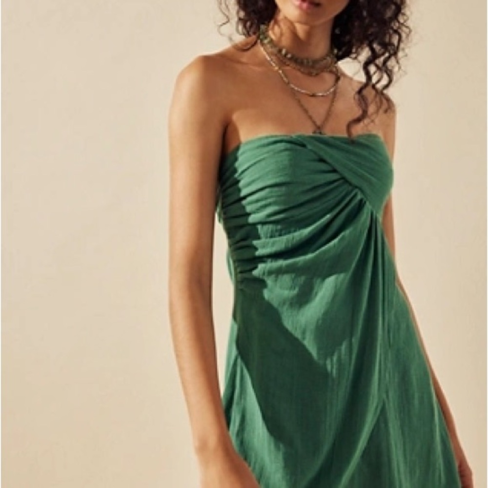 Free People Strapless Green Dress
